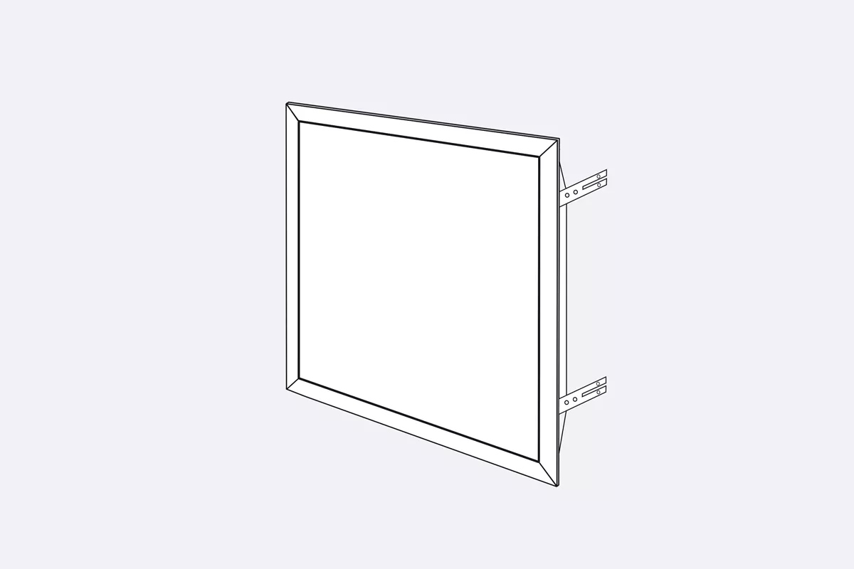 Softline do stěny i podhledu - tlačný uzávěr 150x150